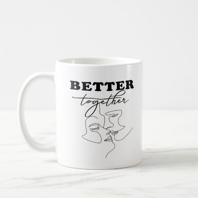 Taza De Café Better Together Kissing Romantic Design  (Izquierda)