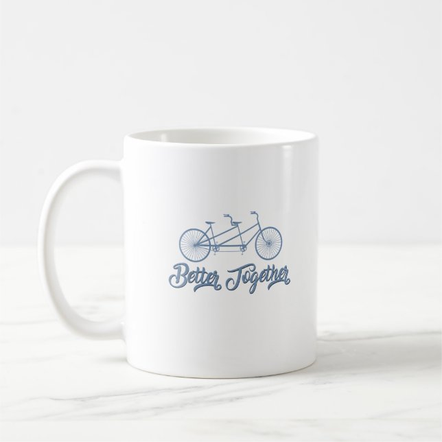 Taza De Café Better Together Tandem Bicycle Cyclist Cycling Gra (Izquierda)