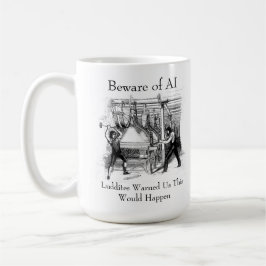 Taza De Café Beware of AI - Luddites Warned Us