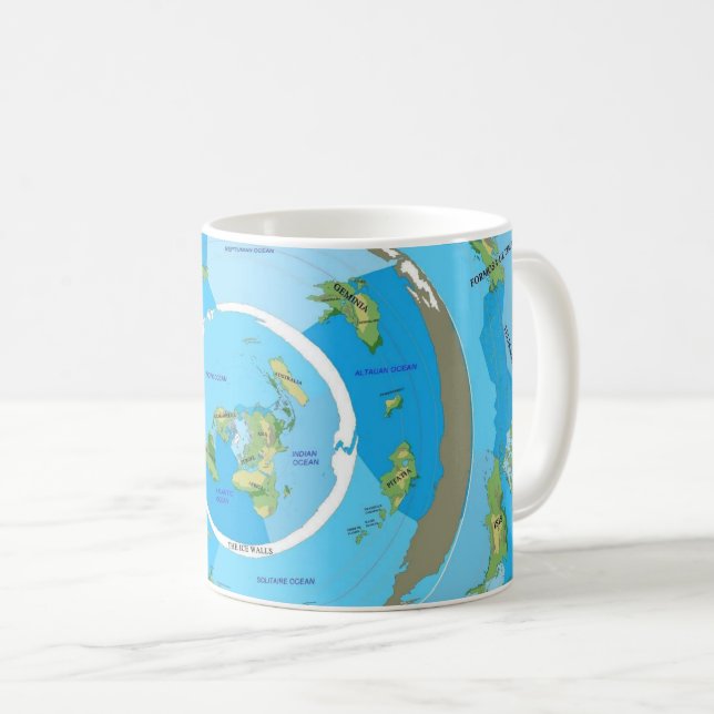 Taza De Café Beyond the Ice Wall Flat Earth (Anverso derecho)