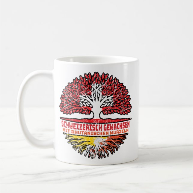 Taza De Café Bhutan Bhutanisch Schweizer Schweiz Baum Wurzel (Izquierda)