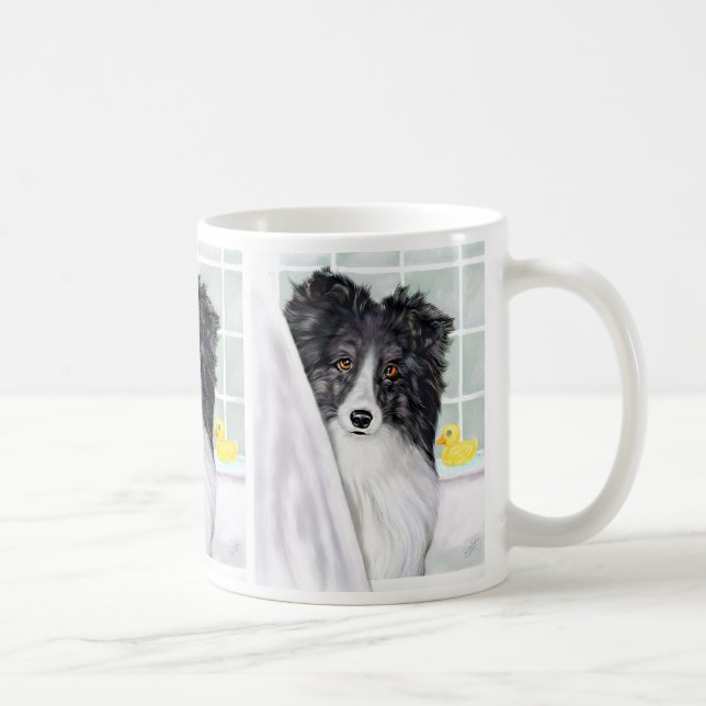 Taza De Café Bi Black Sheltie Bath