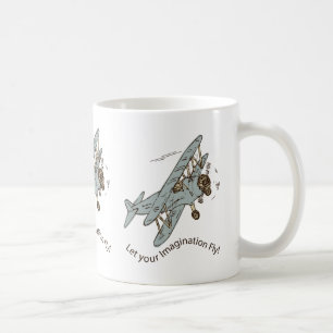 Taza De Café Bi-planos Art Deco - deja volar tu imaginación.