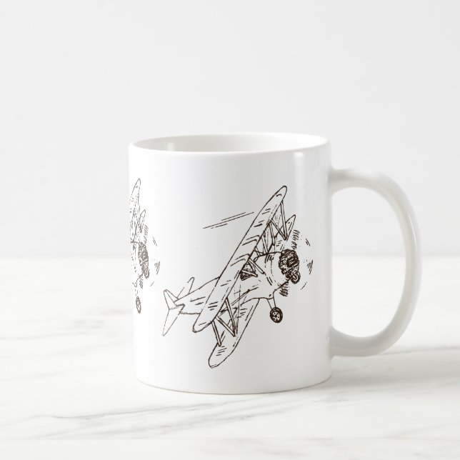 Taza De Café Bi-planos Art Deco - sólo se esboza ningún texto. (Derecha)