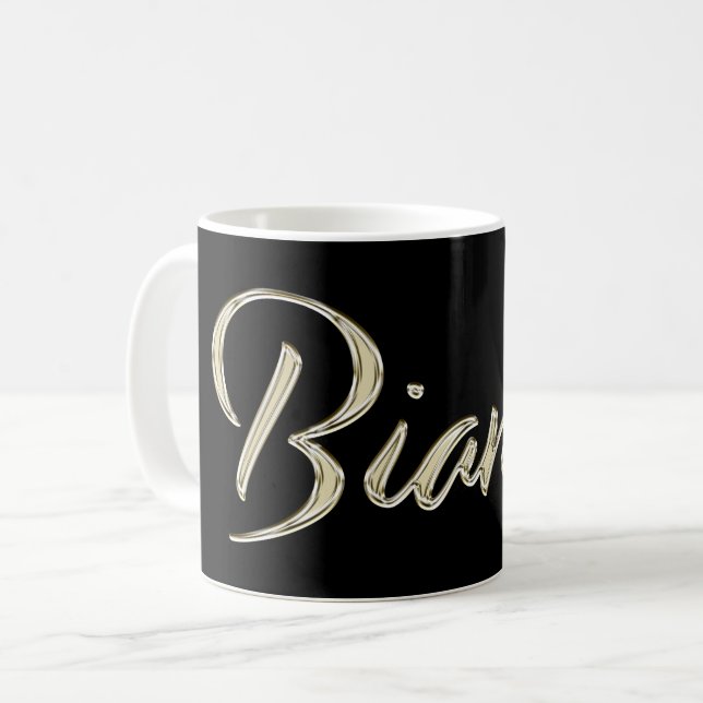 Taza De Café Bianca white gold Handwriting Tasse Kaffeetasse (Anverso izquierdo)