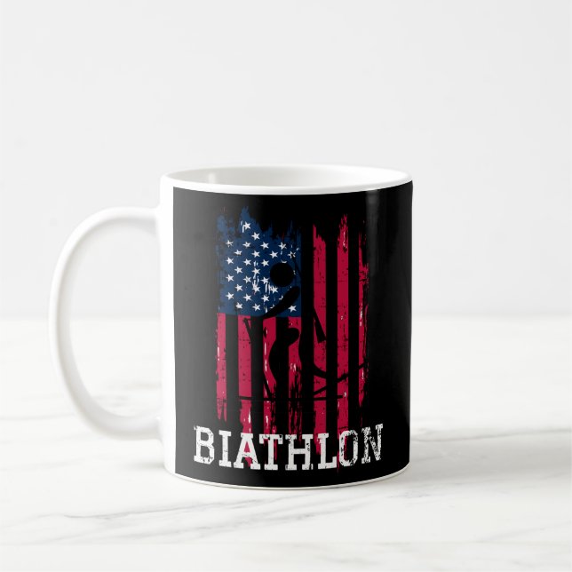Taza De Café Biatlón de Bandera de Estados Unidos (Izquierda)