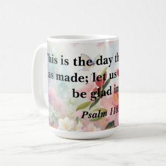Taza De Café Bible motivational text on floral watercolor