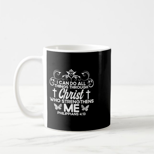 Taza De Café Biblia cristiana Jesús contra filipinas 413 Flor (Izquierda)