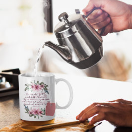 Taza De Café Biblia Cristiana Verse Isaiah 40 Floral Rosa