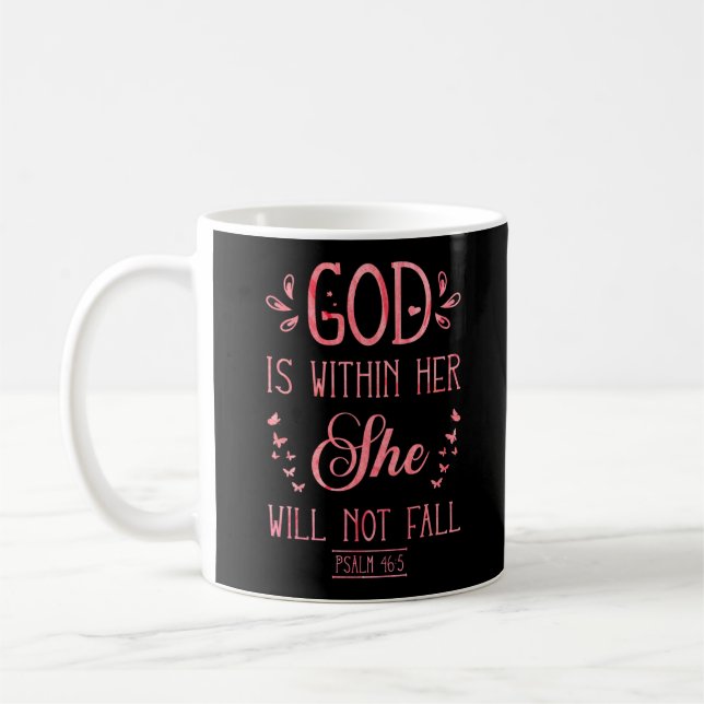 Taza De Café Biblia cristiana versus Salmo 46:5 (Izquierda)
