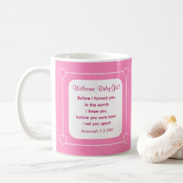 Taza De Café Biblia de Baby Shower corta Fiesta rosa rayado