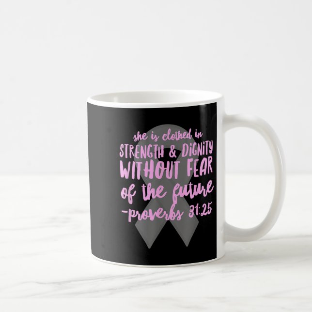 Taza De Café Biblia de Cáncer Cristiano Verse _ Proverbios 31 S (Derecha)
