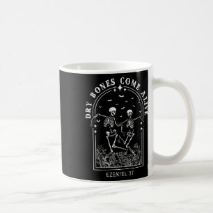 Taza De Café Biblia de esqueleto versus huesos secos se vuelven