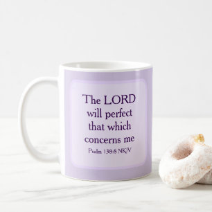 Taza De Café Biblia de fe cristiana morada clara Verso de la Es