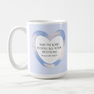 Taza De Café Biblia de graduación versus fe cristiana cielo azu