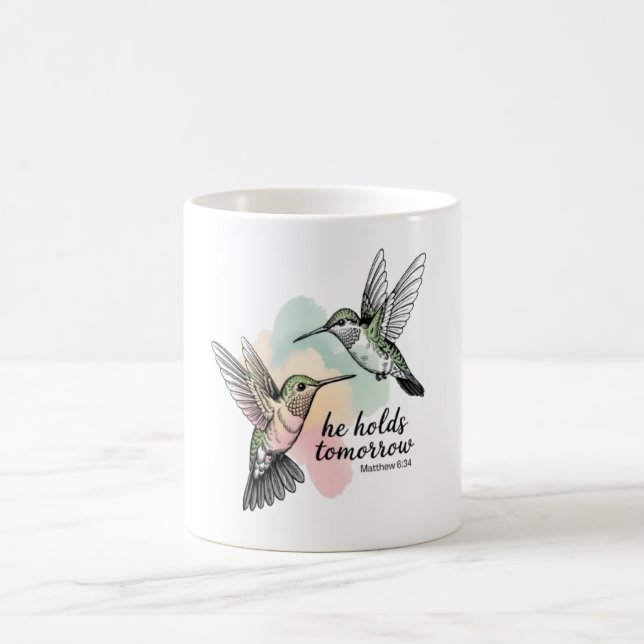 Taza De Café Biblia de Hummingbird contra Mug (Centro)