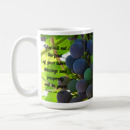 Taza De Café Biblia inspiradora contra bendiciones uvas moradas
