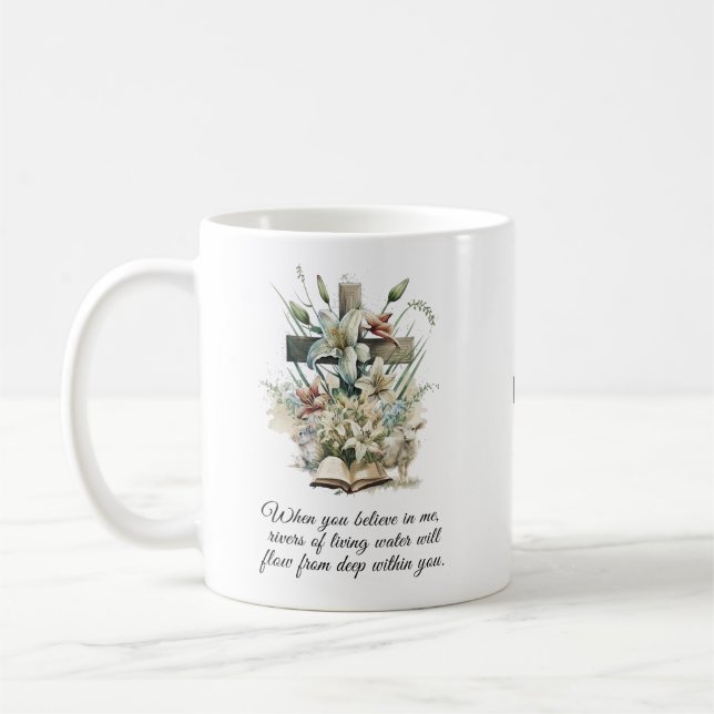 Taza De Café Biblia personalizado Verse Jesus Faith Cita cristi (Izquierda)