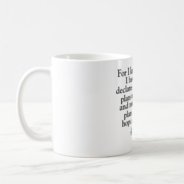 Taza De Café Biblia Verse Jeremiah 29:11 (Izquierda)