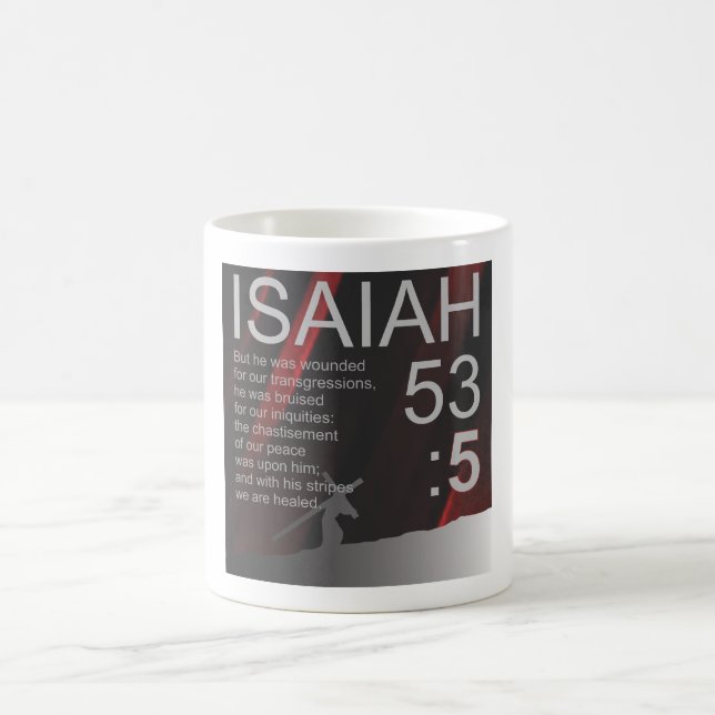 Taza De Café Biblia Verse Mug Day 5, ISAIAH 53:5 (Centro)