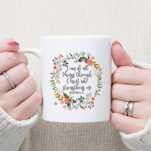 Taza De Café Biblia Verse Philippians 4:13 Puedo hacer todas la