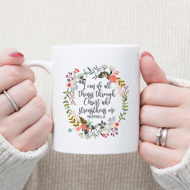 Taza De Café Biblia Verse Philippians 4:13 Puedo hacer todas la (Subido por el creador)