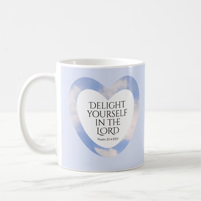 Taza De Café Bíblica azul motivadora y ascendente Verse Mug (Izquierda)