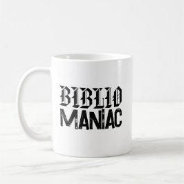 Taza De Café BiblioManiac Amante de Libros en Fuentes Divertida