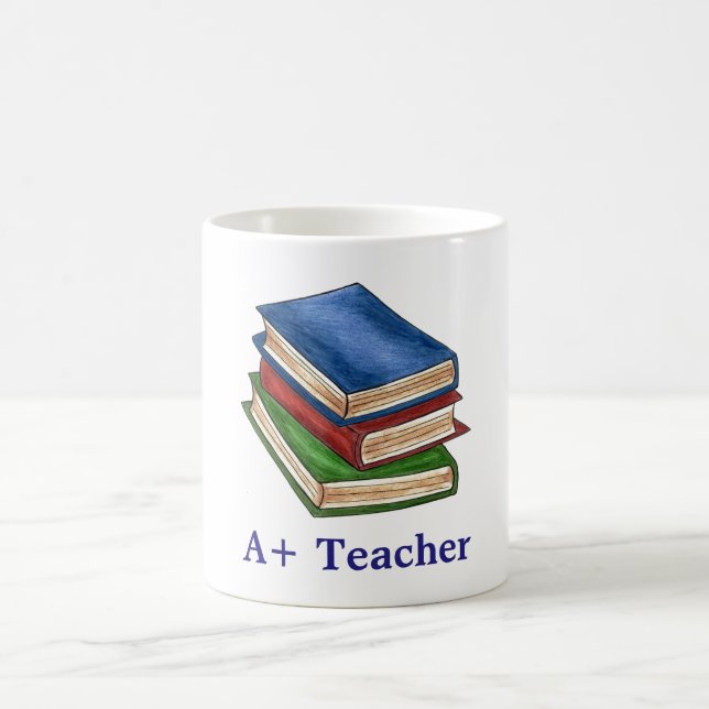 Taza De Café Biblioteca de libros para profesores A+ Educación  (Centro)