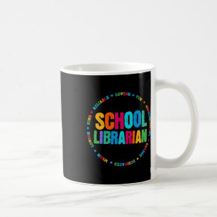 Taza De Café Biblioteca escolar Tee Rainbow Colorful Library El