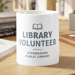 Taza De Café Biblioteca Voluntario Personalizado