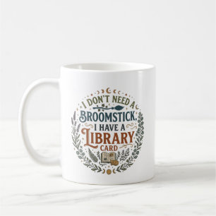 Taza De Café Bibliotecaria Bruja Tarjeta de Biblioteca Amante d