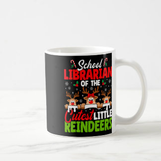Taza De Café Bibliotecario de la Escuela de Navidad de los Reno