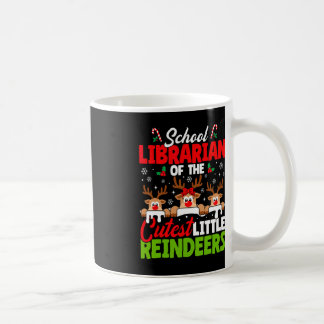 Taza De Café Bibliotecario De La Escuela De Navidades De Renos 