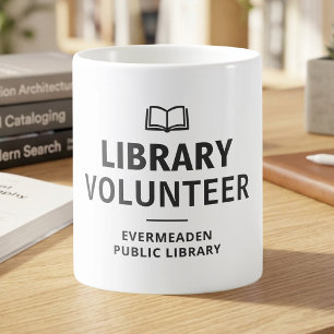 Taza De Café Bibliotecario voluntario personalizado amante de l