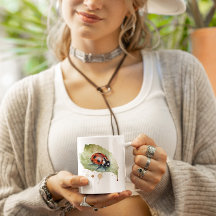 Bicho de labios sentado en una hoja con acuarela v