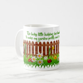 Taza De Café Bicho de lodo afortunado en Flower Garden Poem Mug