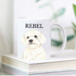 Taza De Café Bichón, boloñés, algodón, hispano, maltés<br><div class="desc">¡Estoy enamorado de este ilustracion de acuarela maravillosamente detallado de un bichón, boloñés, algodón de tulear, havanés o maltés! Personalice estos tazones de cerámica con su nombre o monograma e incluso cambie el color de la manilla para complementar su decoración. Cambie las fuentes seleccionando la opción "editar usando herramienta de...</div>