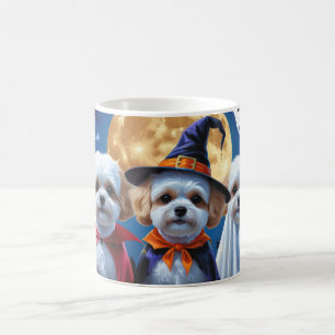 Taza De Café Bichon Frise Dogs Pumpkin Halloween Funny
