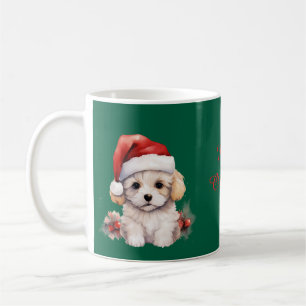 Taza De Café Bichon Frise lindo en Navidad