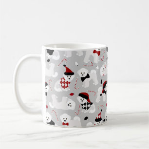 Taza De Café Bichon Frise Navidades Gray