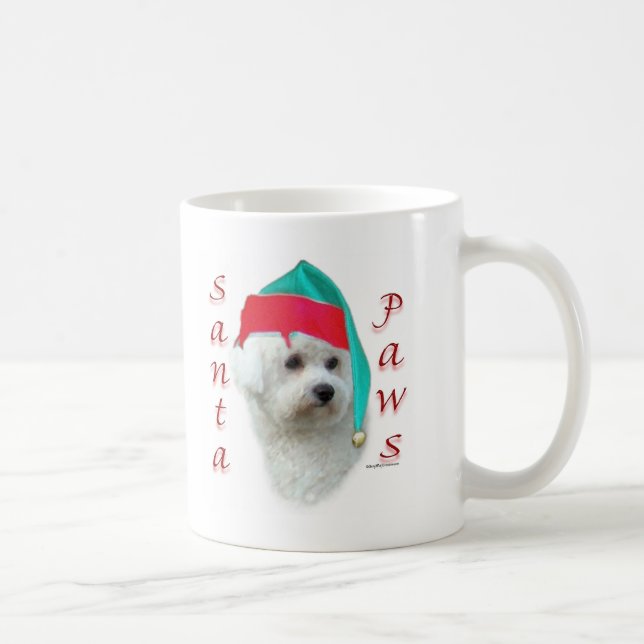 Taza De Café Bichon Frise Santa Paws (Derecha)