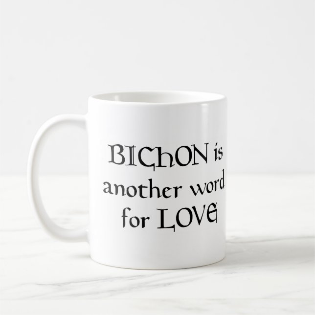 Taza De Café bichon word coffee mug (Izquierda)