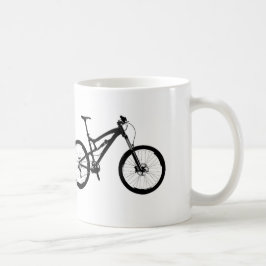 Taza De Café Bici de montaña - negro en blanco