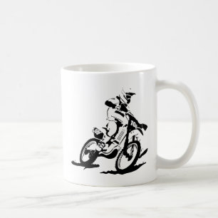 Taza De Café Bici y jinete simples de Motorcross