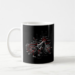 Taza De Café Bicicleta Anatomía Bicicleta Montaña Piezas de cic