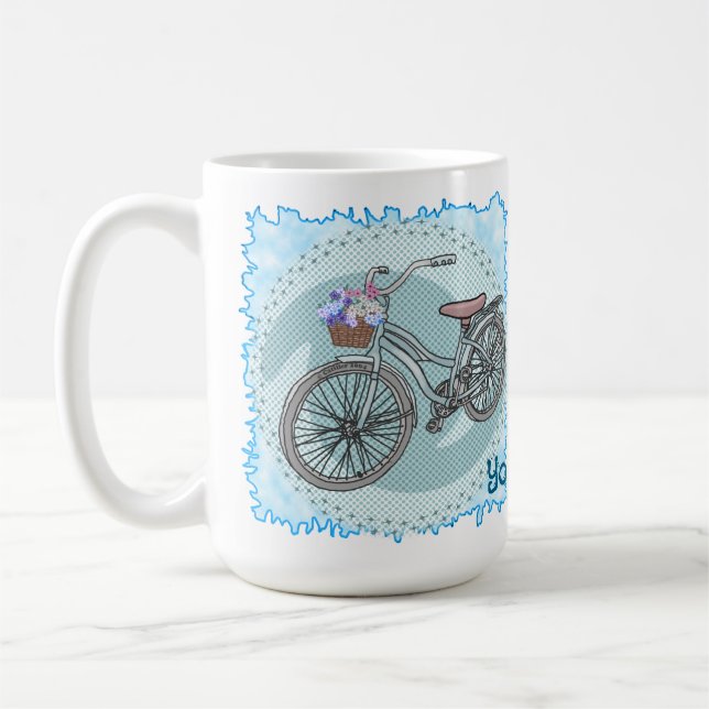 Taza De Café Bicicleta Azul  (Izquierda)