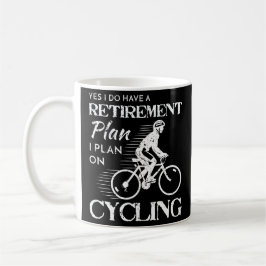 Taza De Café Bicicleta blanca de ciclo del plan de retiro