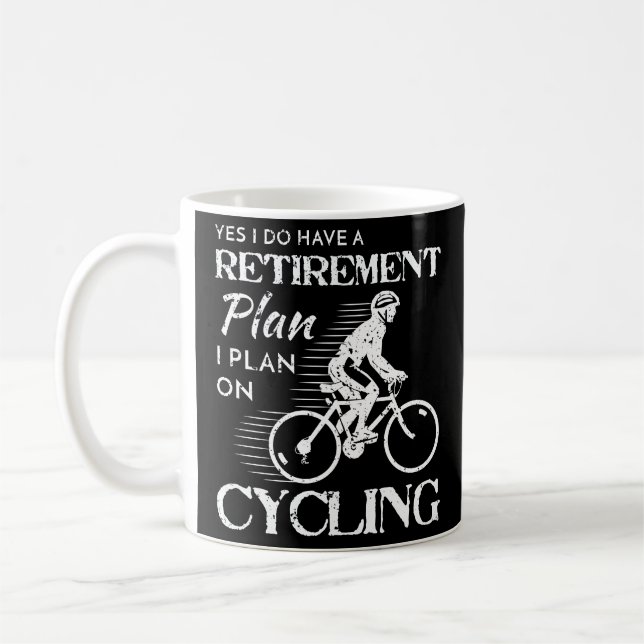 Taza De Café Bicicleta blanca de ciclo del plan de retiro (Izquierda)