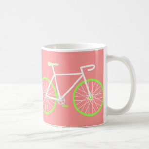 Taza De Café Bicicleta blanca y verde